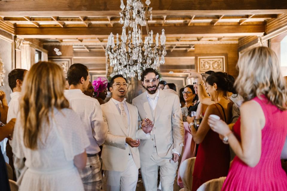 grooms walk down the aisle | Laura Stramacchia | Wedding Photography